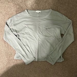 Z Supply Women’s Cropped Long Sleeve T Shirt in Teal